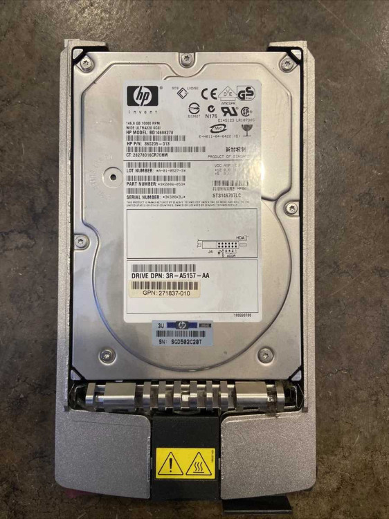 HP 146.8GB ULTRA320 HOT PLUG 10K SCSI 80 PIN HARD DRIVE NEW BULK 3R-A5157-AA HP 146.8GB ULTRA320 HOT PLUG 10K SCSI 80 PIN HARD DRIVE NEW BULK 3R-A5157-AA