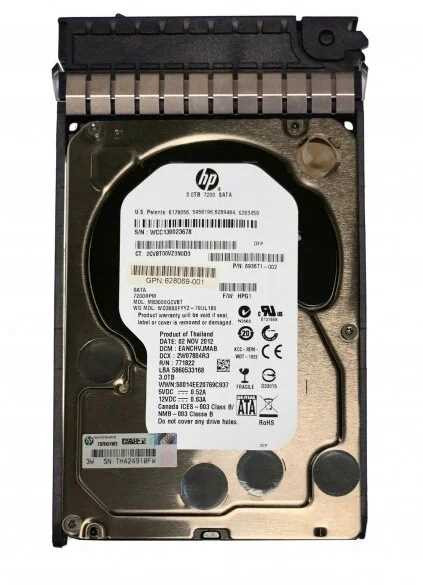 Жесткий диск HP 3TB 6G SATA 7.2k 3.5in NHP MDL HDD (628065-B21)