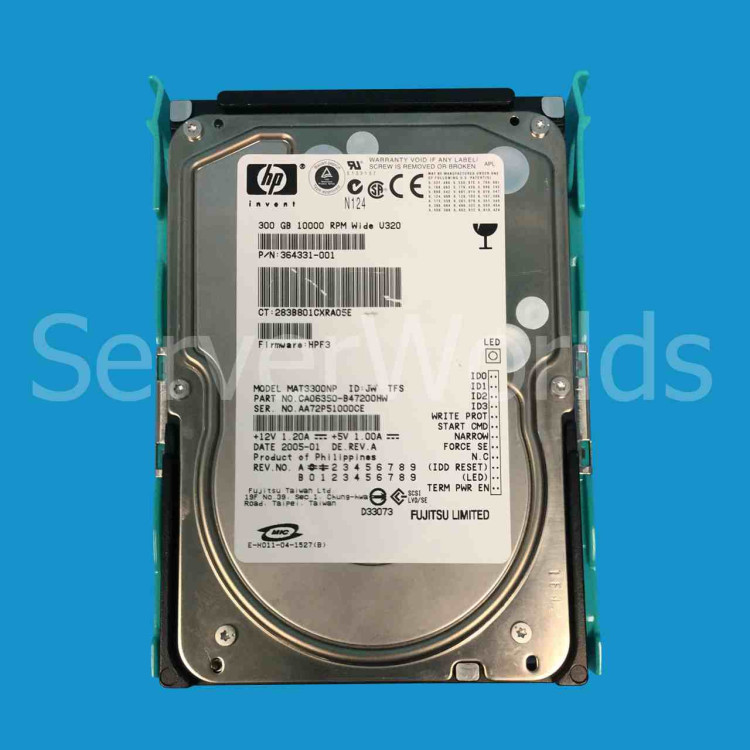 364331-001 HP 300GB 10K ULTRA 320 68 PIN Universal NON Hot Swap Hard Drive