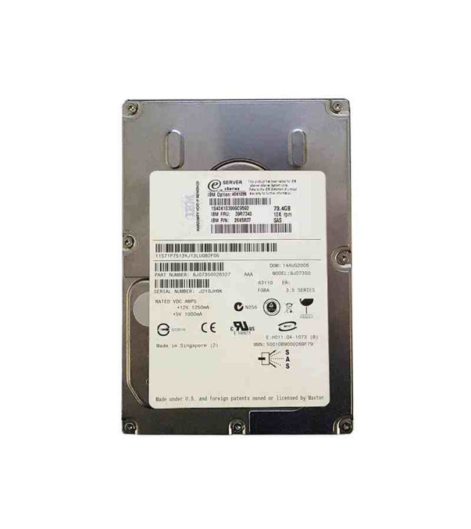 IBM 73.4GB 10K SAS 3.5" HOT SWAP HARD DRIVE 26K5837 IBM 73.4GB 10K SAS 3.5" HOT SWAP HARD DRIVE 26K5837