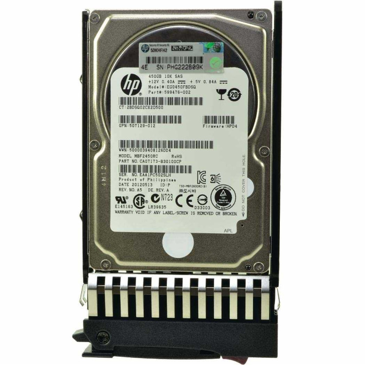 HP 450GB 10K SAS 6G 2.5" DUAL PORT ENT HARD DRIVE 597609-002