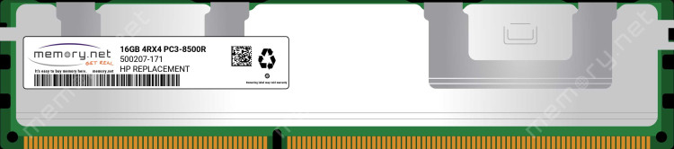HP 16GB (1 X 16GB) PC3-8500 QUAD RANK MEMORY NEW BULK 500207-171