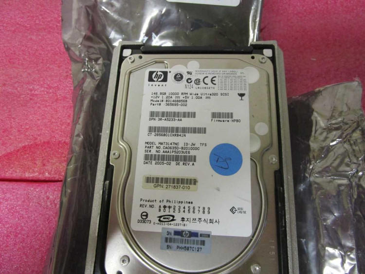 HP 146.8GB ULTRA320 HOT PLUG 10K SCSI 80 PIN HARD DRIVE NEW BULK 365695-002