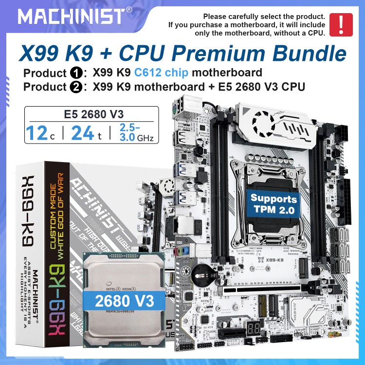 Материнская плата MACHINIST K9 X99 M-ATX LGA2011-3 DDR4 с двойным M.2