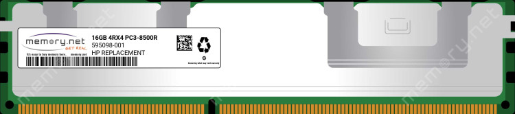 HP 16GB (1 X 16GB) PC3-8500 QUAD RANK MEMORY NEW BULK 595098-001