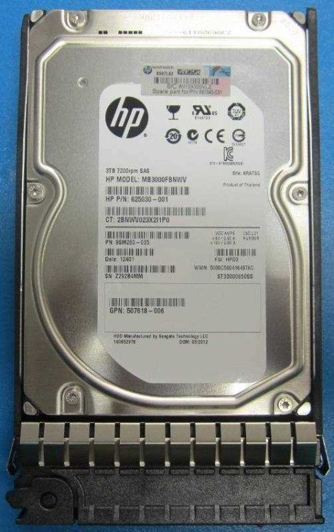 HP M6612 3TB SAS 7200 RPM DP 3.5" HARD DRIVE MB300FBUCN