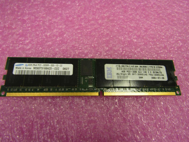 IBM 4GB (1 X 4GB) PC2-3200 400MHZ 240 PIN ECC REG MEMORY 30R5146