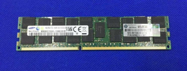 HP 16GB (1 X 16GB) PC3-10600R 2RX4 MEMORY KIT NEW BULK 628974-181