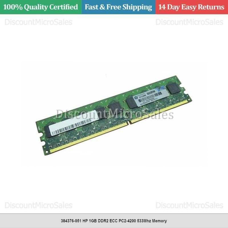 HP 1GB PC2-4200 MEMORY FOR PROLIANT NEW BULK 384376-051 HP 1GB PC2-4200 MEMORY FOR PROLIANT NEW BULK 384376-051