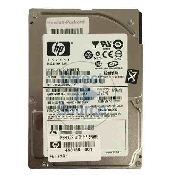 453138-001 HP 146GB 10K rpm Non Hot Plug SAS 2.5 Single Port Drive