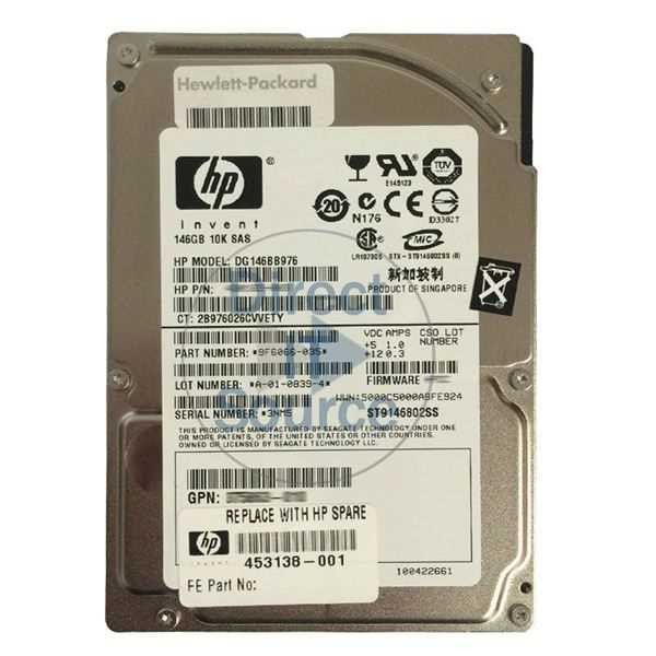 HP 146GB 10K SAS 2.5" NHP SINGLE PORT HARD DRIVE NEW BULK 453138-001