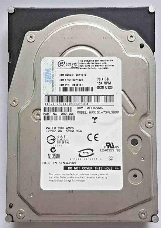 IBM 73.4GB 15K ULTRA U320 HOT-SWAP HDD W/TRAY IBM 73.4GB 15K ULTRA U320 HOT-SWAP HDD W/TRAY