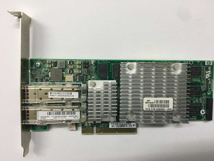HP NC522SFP 10GBE DUAL PORT SERVER ADAPTER CARD 468330-001 HP NC522SFP 10GBE DUAL PORT SERVER ADAPTER CARD 468330-001