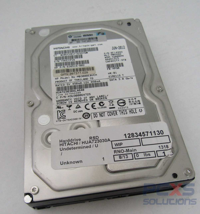 HP 3TB 7200 RPM SATA 3G 3.5" MDL HARD DRIVE NEW BULK 397377-029