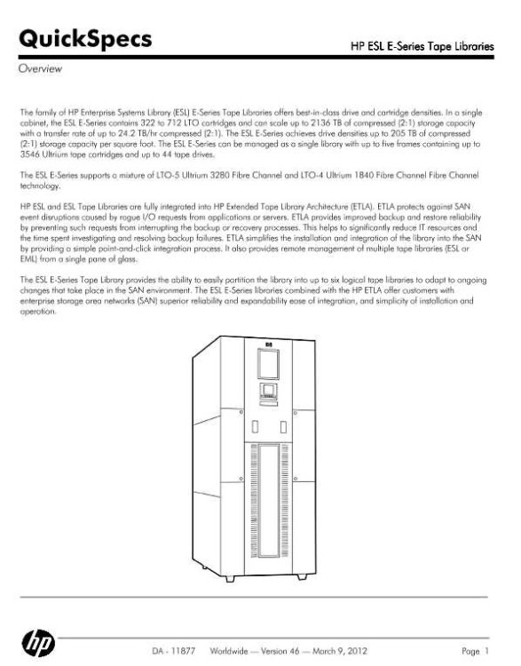 HP ESL E-Series Ultrium Removable Mag LJ