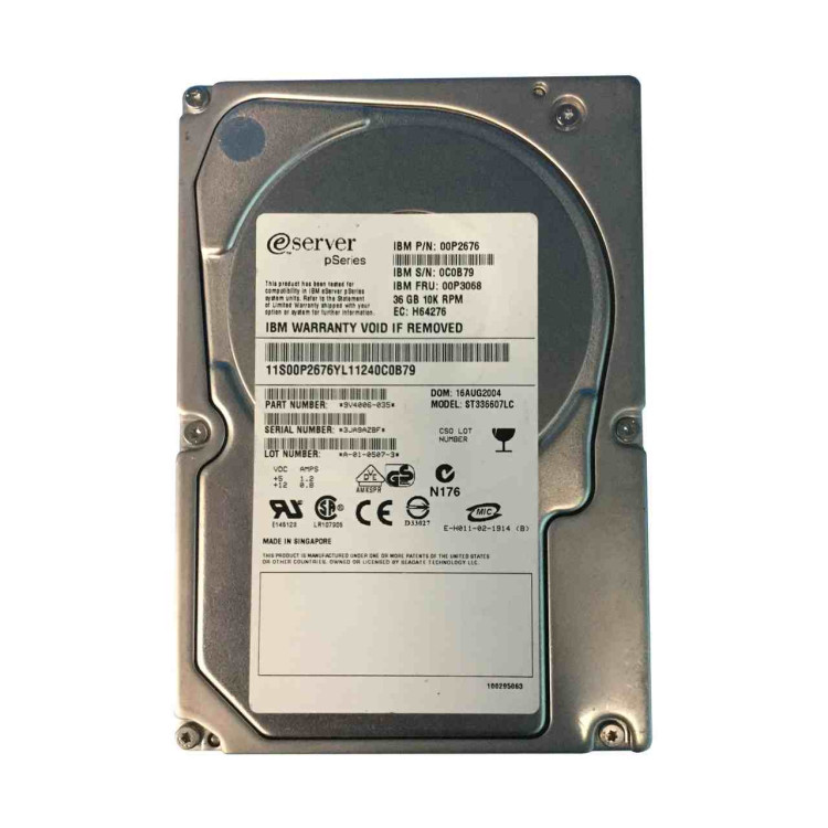 00P3068 IBM 36GB 10K 80PIN HARD DRIVE