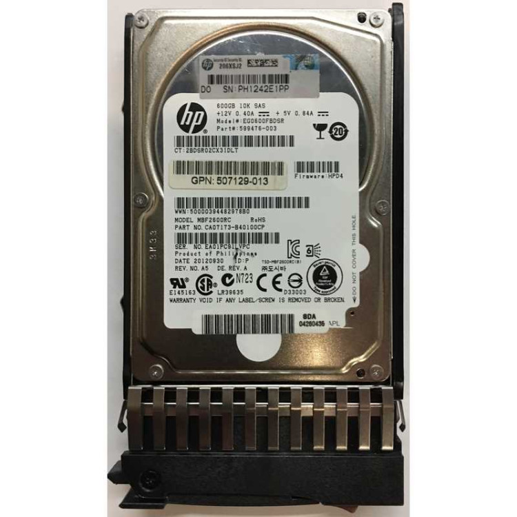 HP 600GB 10K SAS 6G 2.5" DP ENT HARD DRIVE CA07173-B40100CP HP 600GB 10K SAS 6G 2.5" DP ENT HARD DRIVE CA07173-B40100CP