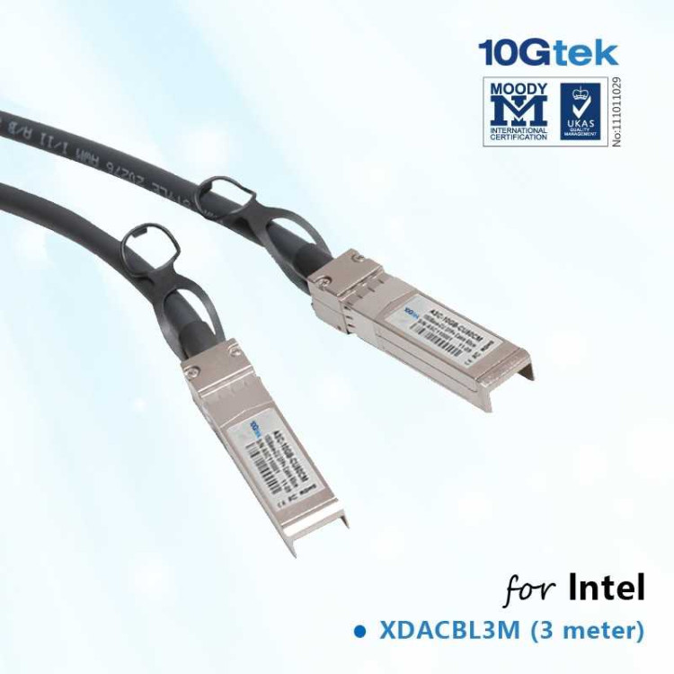 Кабель Intel Original XDACBL3M 918501 Ethernet SFP+ Twinaxial Cable, 3 meters