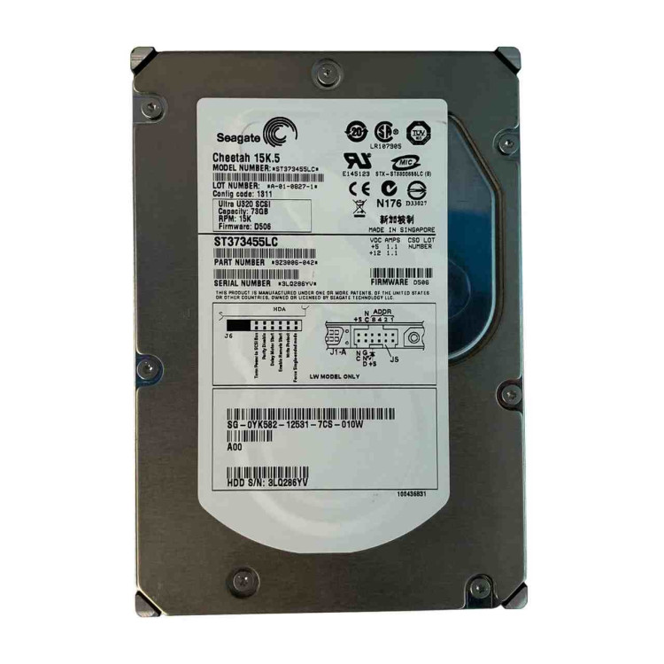 YK582 DELL 73GB 15K 80PIN HARD DRIVE