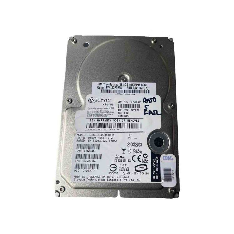 CLEAN TESTED 365695-008 HP 146.8GB 10K Ultra320 Universal HDD 80 Pins W/ Tray CLEAN TESTED 365695-008 HP 146.8GB 10K Ultra320 Universal HDD 80 Pins W/ Tray