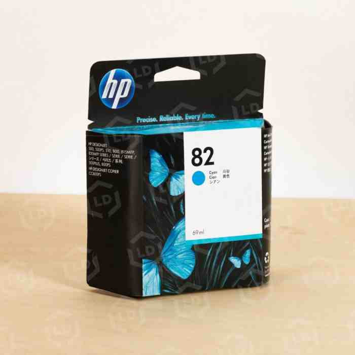 HP No. 82 Cyan Ink Cartridge 69ml HP No. 82 Cyan Ink Cartridge 69ml