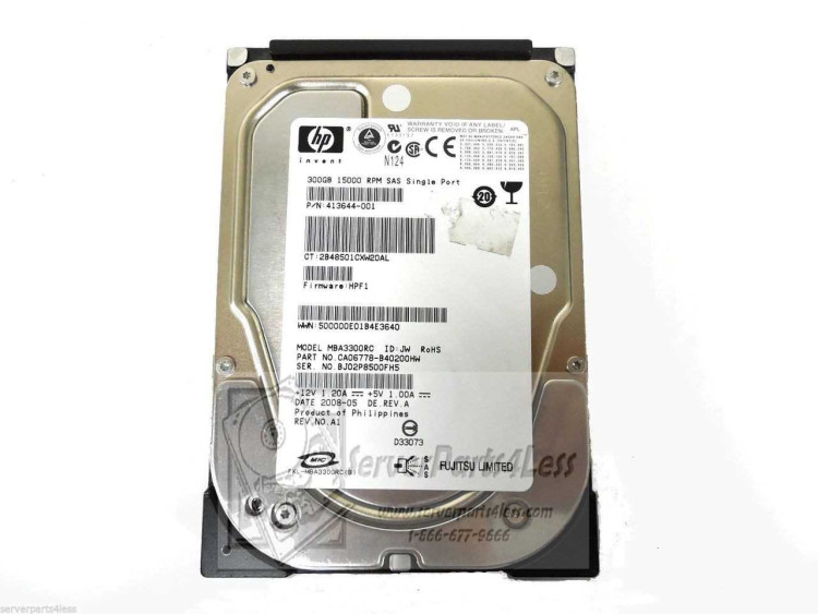 HP 300GB 15K SAS 3.5" SINGLE PORT NHP HARD DRIVE BULK 482137-001