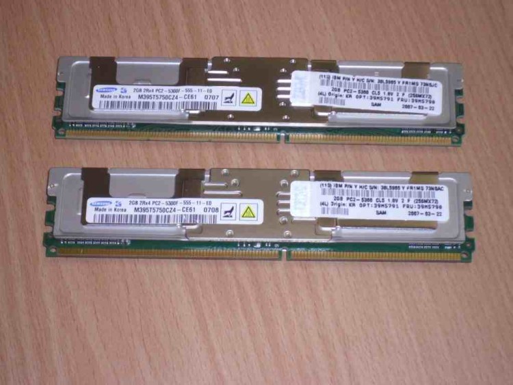CLEAN PULLS 39M5791 IBM 4B (2X2GB) PC5300 DDR2 MEMORY KIT CLEAN PULLS 39M5791 IBM 4B (2X2GB) PC5300 DDR2 MEMORY KIT