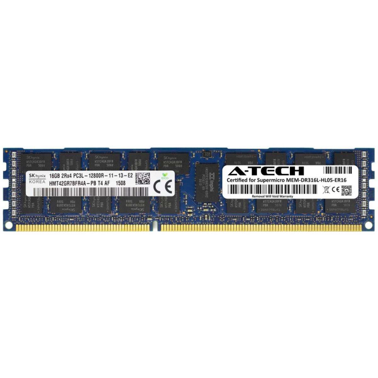 Память DDR3L SuperMicro MEM-DR316L-HL05-ER16 16Gb DIMM ECC Reg PC3-12800 CL11 1600MHz