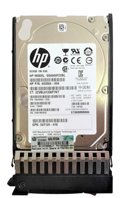HP 900GB 10K SAS 6G 2.5" DUAL PORT ENT HARD DRIVE  507129-018