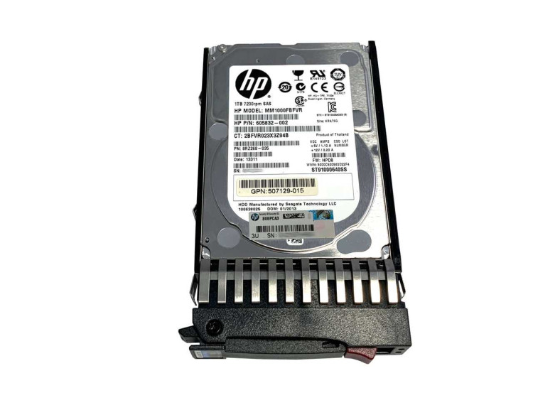 HP 1TB 7200 RPM 6G 2.5" SAS HOT PLUG MDL HARD DRIVE  605835-B21