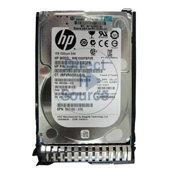HP 1TB 7200 RPM 6G 2.5" SAS HOT PLUG MDL HARD DRIVE  9RZ268-035