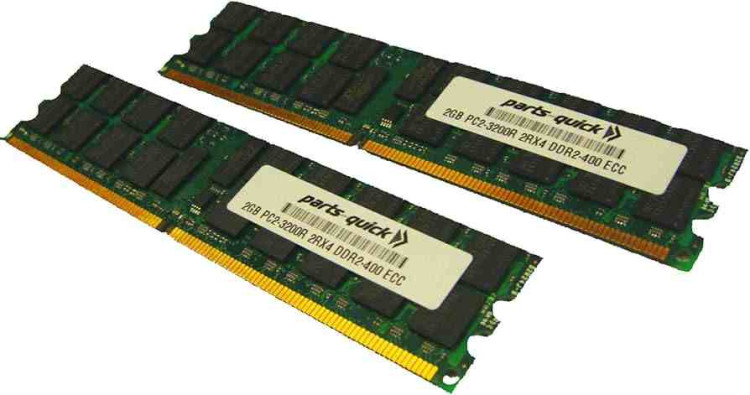 4GB 400Mhz DDR2 PC3200 (Dual Rank) Regis