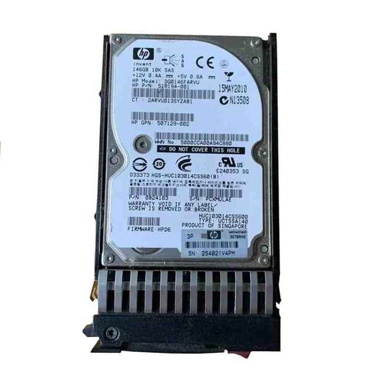 DG0146FARVU HP 146GB 10K 6G SAS DUAL PORT DRIVE W/ TRAY 2.5" DG0146FARVU HP 146GB 10K 6G SAS DUAL PORT DRIVE W/ TRAY 2.5"