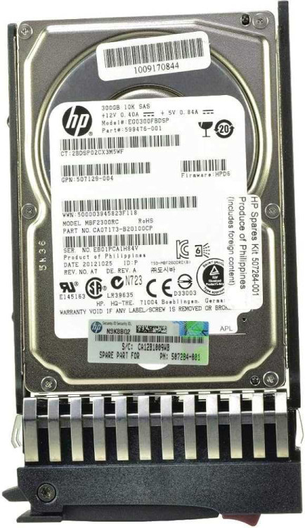 HP 300GB 10K SAS 2.5" HOT PLUG HARD DRIVE DUAL PORT  MBD2300RC