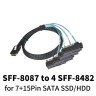 Кабель SAS Mini SAS HD SFF-8643 to SFF-8087/SFF-8482 с коннектором питания 15Pin 4xSATA Кабель SAS Mini SAS HD SFF-8643 to SFF-8087/SFF-8482 с коннектором питания 15Pin 4xSATA