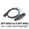 Кабель SAS Mini SAS HD SFF-8643 to SFF-8087/SFF-8482 с коннектором питания 15Pin 4xSATA Кабель SAS Mini SAS HD SFF-8643 to SFF-8087/SFF-8482 с коннектором питания 15Pin 4xSATA