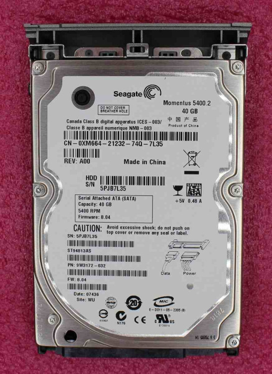 HDD 40GB,SATA,2.5",5400RPM,9.5MM HDD 40GB,SATA,2.5",5400RPM,9.5MM
