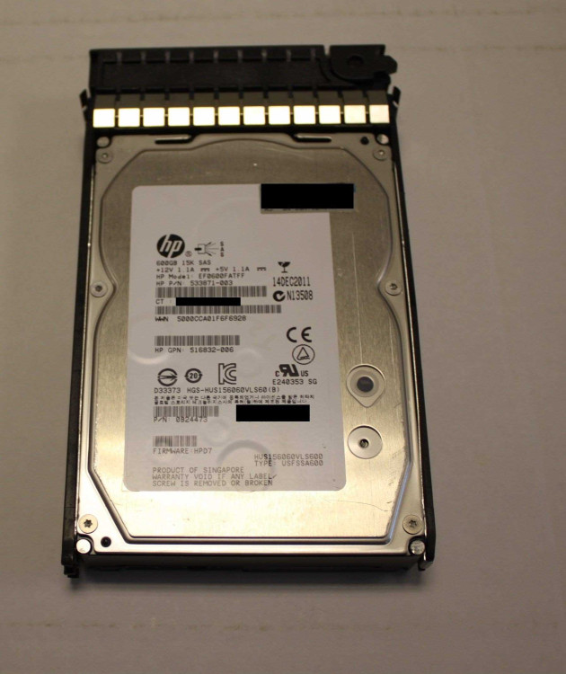 HP 600GB 15K SAS 6G 3.5" DUAL PORT ENT HARD DRIVE  EF0600FATFF