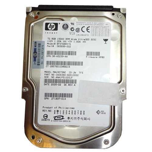 HP 72.8GB ULTRA320 15K HARD DRIVE NEW BULK 365699-002