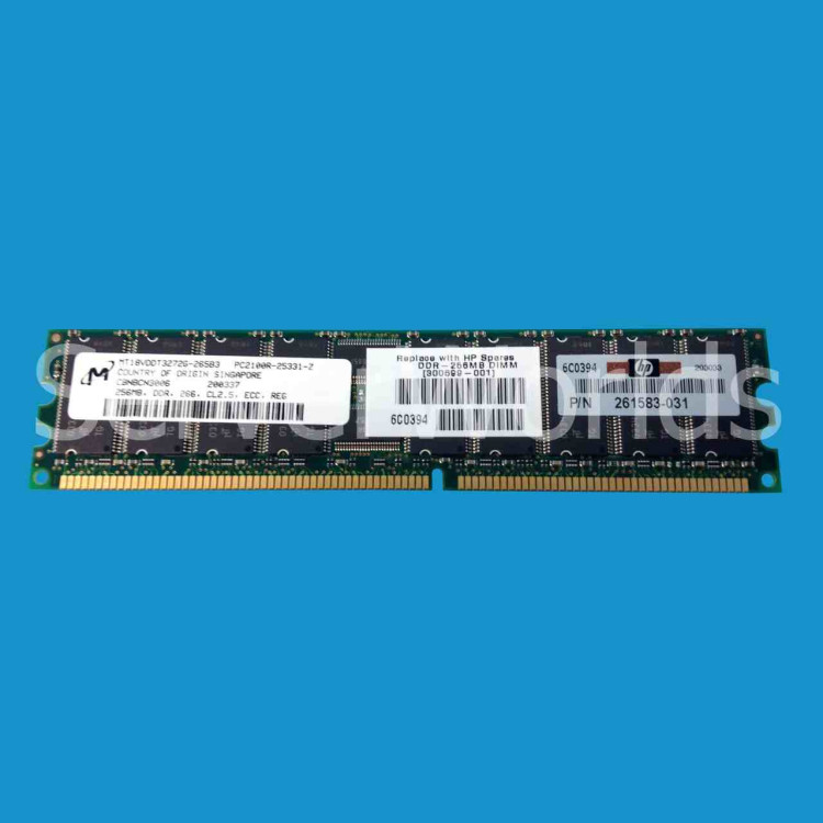 261583-031 HP 256MB (1 X 256MB) PC2100 DDR ECC MODULE