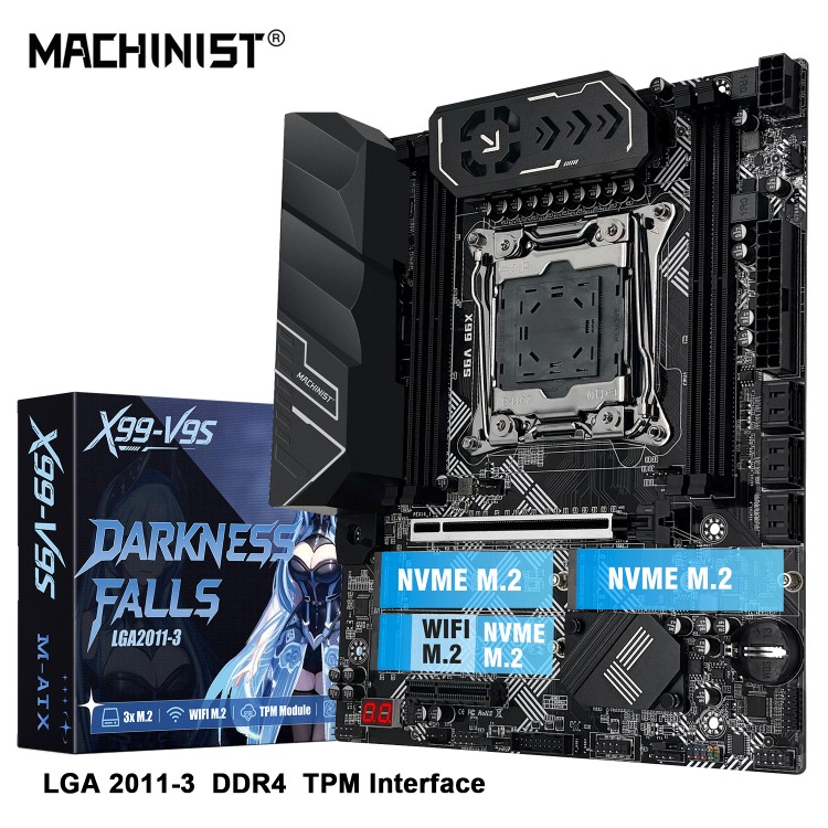 Материнская плата X99 V9S LGA2011-3 Xeon E5 DDR4 TPM2.0 3xM.2 NVMe SATA3.0 Материнская плата X99 V9S LGA2011-3 Xeon E5 DDR4 TPM2.0 3xM.2 NVMe SATA3.0