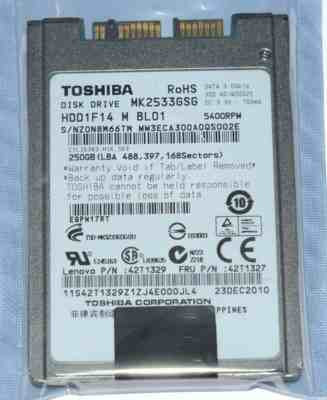 Thinkpad 250GB 5400rpm 1.8inch Serial ATA Hard Drive FRU Thinkpad 250GB 5400rpm 1.8inch Serial ATA Hard Drive FRU