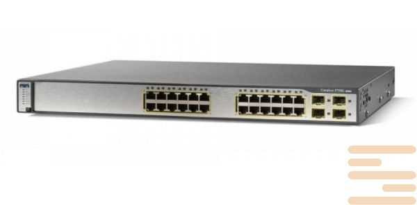 Catalyst 3750 24 10/100/1000 + 4 SFP + IPS Image; 1RU
