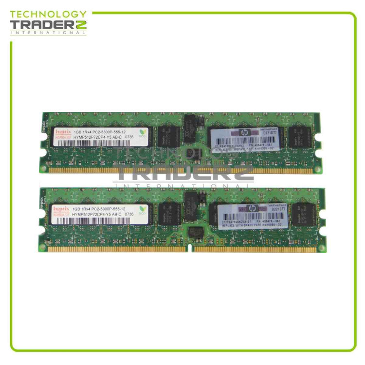 408851-B21 HP 2GB (2X1GB) PC2-5300P DDR2 ECC KIT