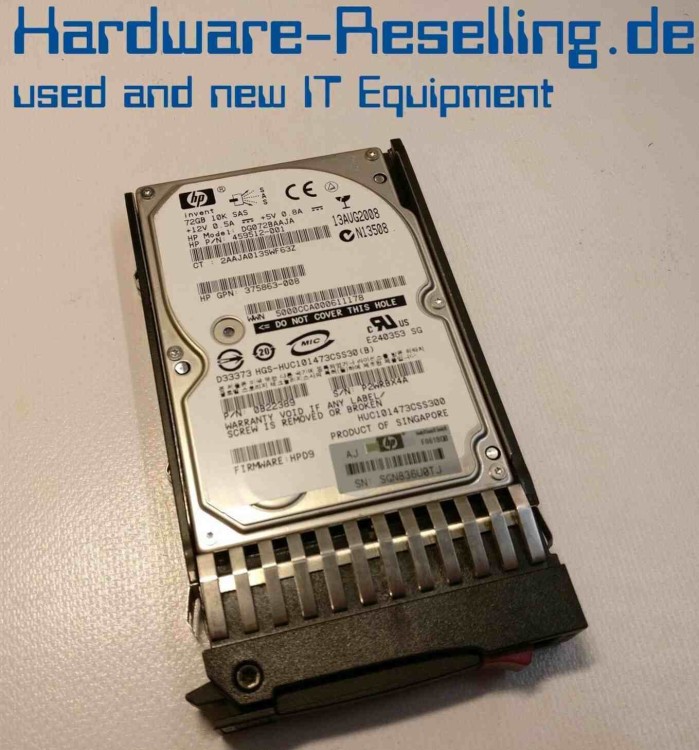DG072BAAJA HP 72GB 10K rpm Hot Plug SAS 2.5 Dual Port Hard Drive DG072BAAJA HP 72GB 10K rpm Hot Plug SAS 2.5 Dual Port Hard Drive