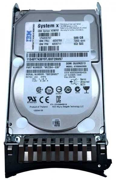 IBM 500GB 7.2K 6Gbps NL SAS 2.5" SFF SLIM H-S HARD DRIVE 42D0703 IBM 500GB 7.2K 6Gbps NL SAS 2.5" SFF SLIM H-S HARD DRIVE 42D0703