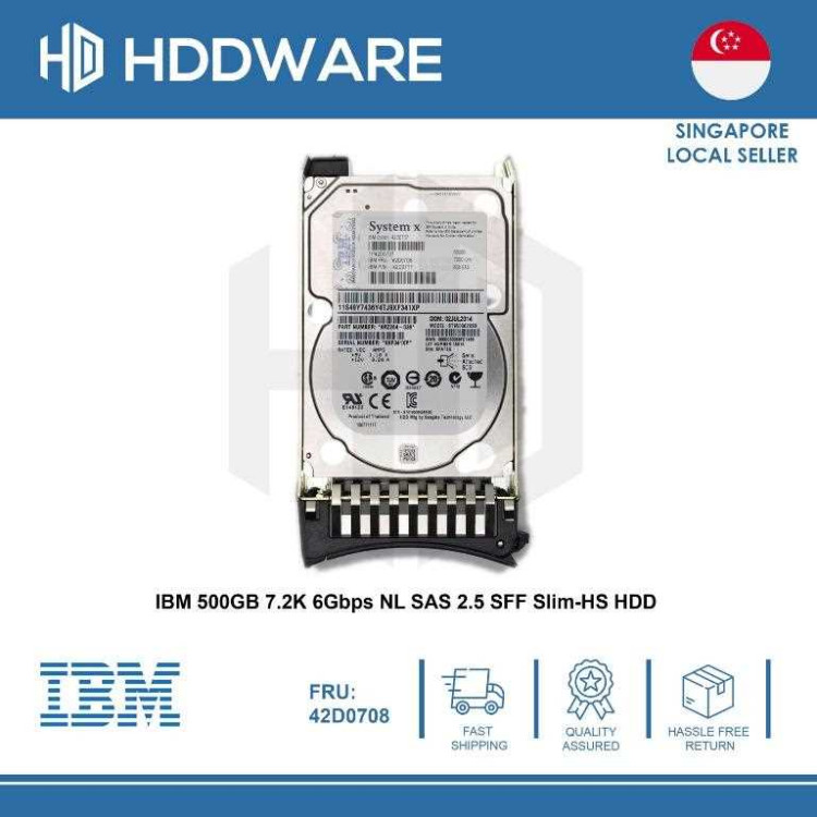 IBM 500GB 7.2K 6Gbps NL SAS 2.5" SFF SLIM H-S HARD DRIVE 42D0711 IBM 500GB 7.2K 6Gbps NL SAS 2.5" SFF SLIM H-S HARD DRIVE 42D0711