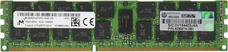 HP 16GB 2RX4 PC3L-10600R 9 KIT MEMORY 627812-B21 HP 16GB 2RX4 PC3L-10600R 9 KIT MEMORY 627812-B21
