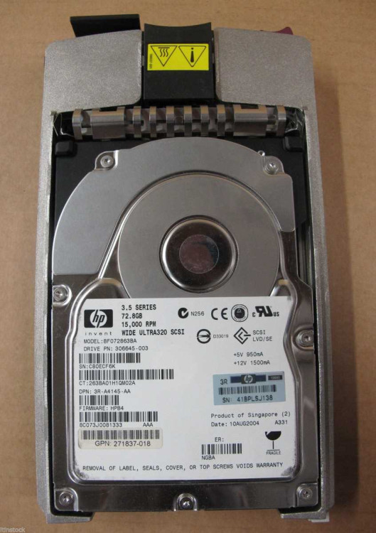 72.8GB Pluggable Ultra320 SCSI 15K Universal Hard Drive(1") SI