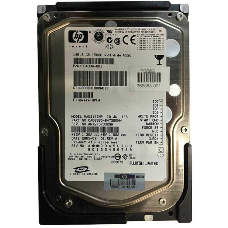 HP 146GB 15K ULTRA320 NON HOT PLUG HARD DRIVE NEW BULK 365563-001